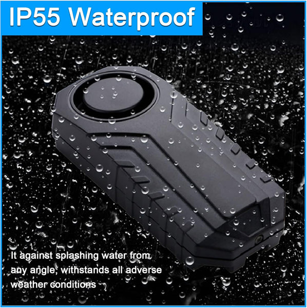 Wireless Bicycle Alarm, Anti-Theft Vibration Motorcycle Bicycle Alarms Waterproof Vehicle Security Alarm System Volume & Sensitivity Adjustable for Car Scooter Door Window (1 Alarm & 2 Remote)