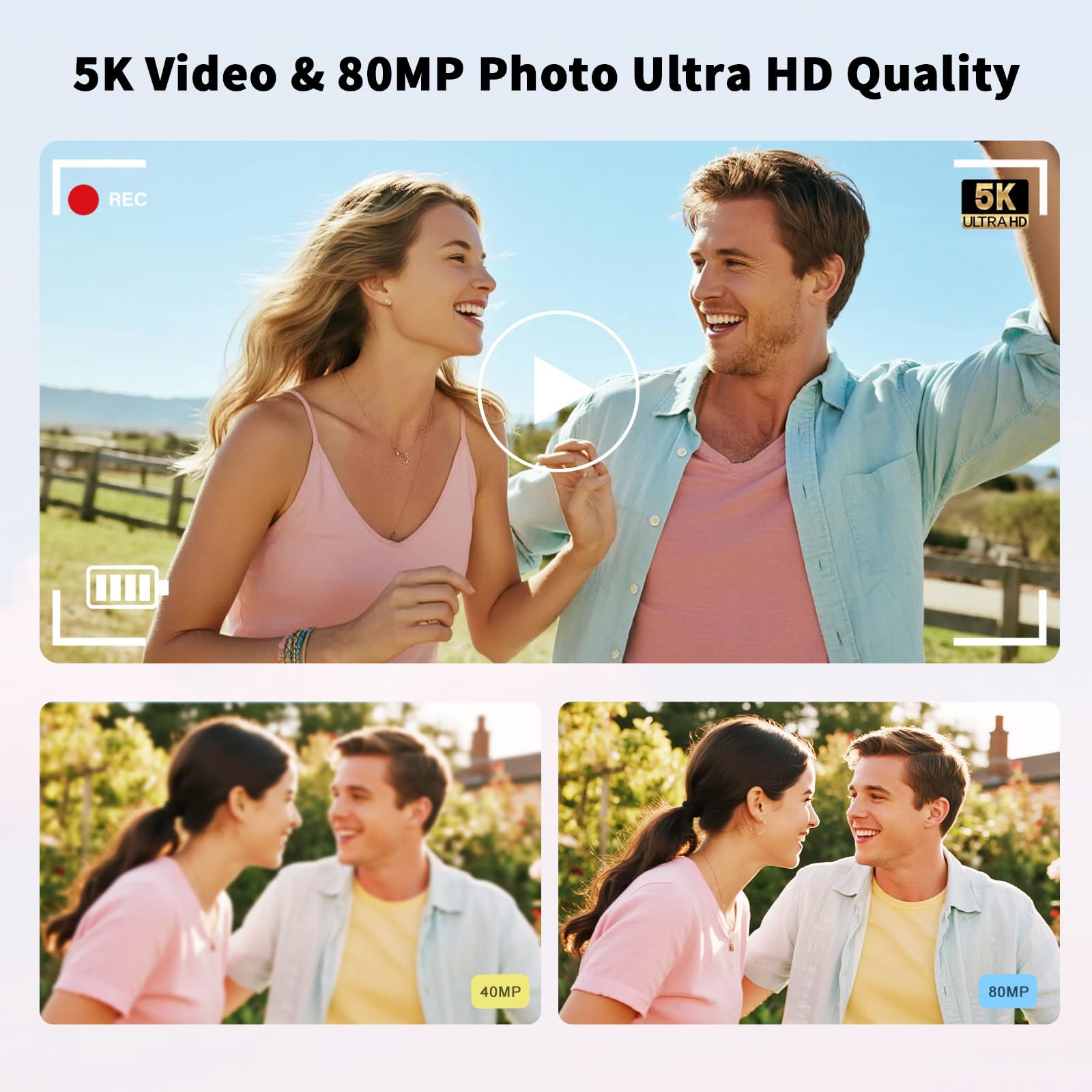 Digital Camera,4K 64MP Cameras for Photography with Beauty Light 180°flip Screen Compact Vlogging photo Camera, 18 Digital Zoom, Adjustable Flashlight