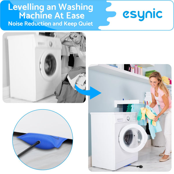 eSynic 3Pack Air Wedge Pump up Bag Inflatable Wedge Winbags Smooth TPU Air Bags for Lifting Door Air Wedge Door Lifter Pump Load-Bearing 297 Pounds/134KG with 4 Plastic Wedges-Blue