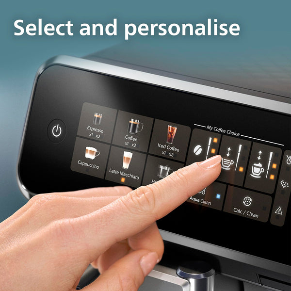 PHILIPS 5400 Series Bean to Cup Coffee Machine – 12 Coffee Varieties, LatteGo Milk Frother, Fastest-to-Clean, Ceramic Grinder, Fully Automatic Espresso & Cappuccino maker – Black, Silver (EP5446/70)