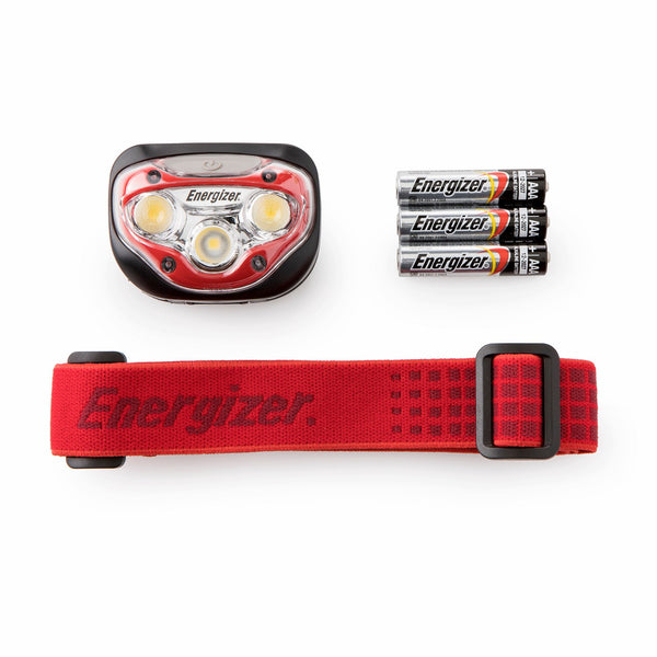 Energizer Vision HD+ Head Torch, Bright Headlamp, Water Resistant, Hands-Free, Lightweight for Indoor and Outdoor Activities, Batteries Included