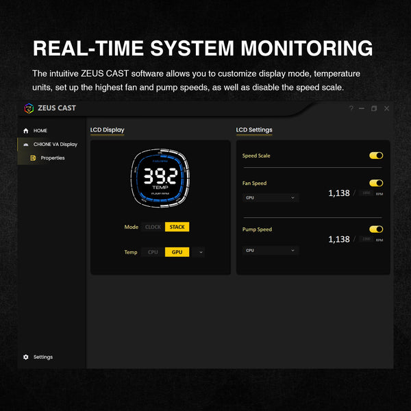 GAMDIAS AURA GL240 LCD 240mm AIO Liquid CPU Cooler, Customizable 4'' IPS LCD Display, Cableless Daisy Chained Fan, Software Ready, Support Low-Noise PWM & ARGB Sync, Intel LGA 1851/1700；AMD AM5, Black