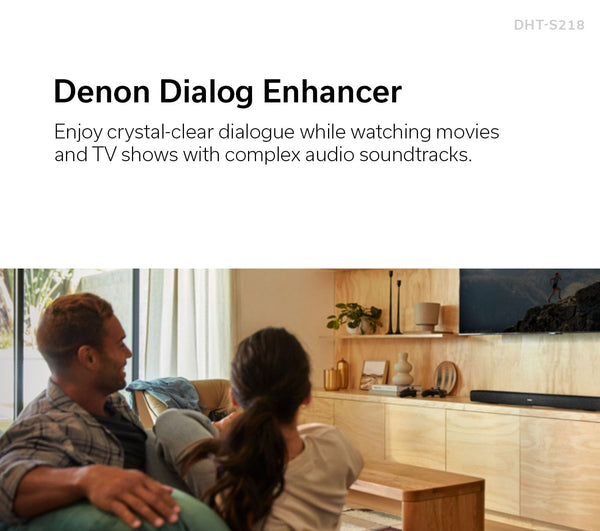 Denon DHT-S316 Soundbar and Wireless Subwoofer for Surround Sound, Bluetooth Sound Bar with Dolby Digital, DTS Decoding, Dialogue Enhancer, HDMI ARC, Wall Mountable, Music Streaming