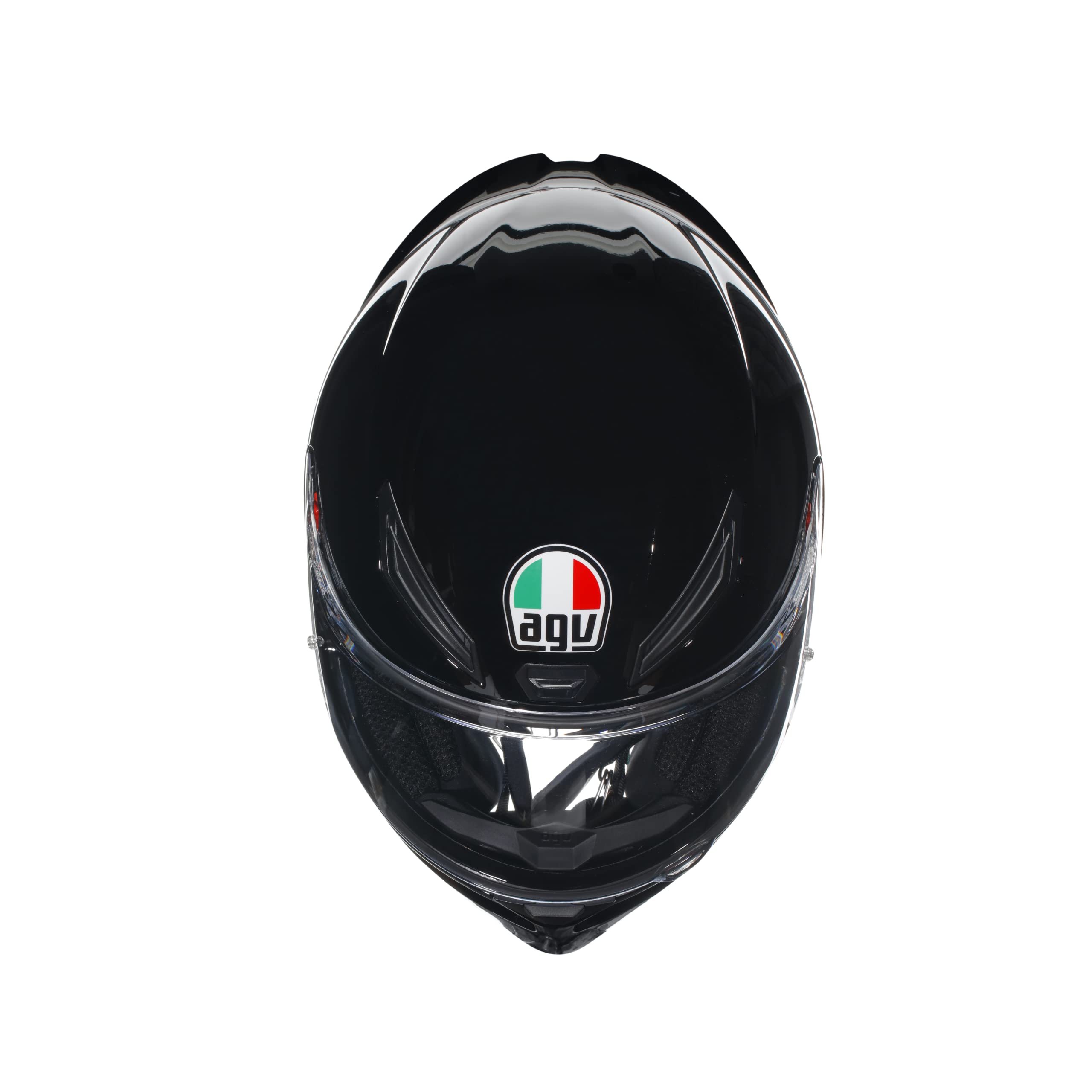AGV - Helmet K1 S E2206, Full-face Motorbike Helmet, ECE, for Men, Racing Style with Spoiler, Air Intakes and Scratch Resistant Visor, 190° Field of View, with Intercom Ready, Black