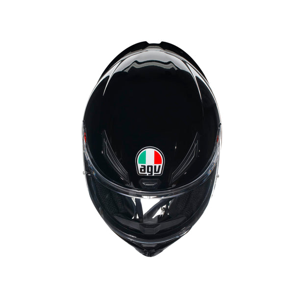 AGV - Helmet K1 S E2206, Full-face Motorbike Helmet, ECE, for Men, Racing Style with Spoiler, Air Intakes and Scratch Resistant Visor, 190° Field of View, with Intercom Ready, Black