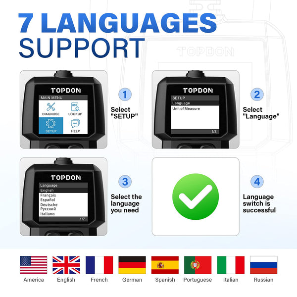 TOPDON CarPal-A OBD2 Code Reader Bluetooth, All System OBD2 Scanner for iOS & Android, Vehicle Health Check, 6 Maintenance Services, Smog Check, Repair Guide, 1 Year Free Update