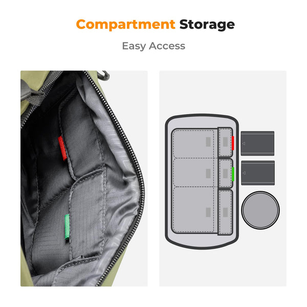 K&F Concept Camera Sling Bag, Camera Bag for DSLR and Lenses, Single Shoulder Camera Case Crossbody Bag with Tripod Holder for SLR Canon Sony Nikon Drone