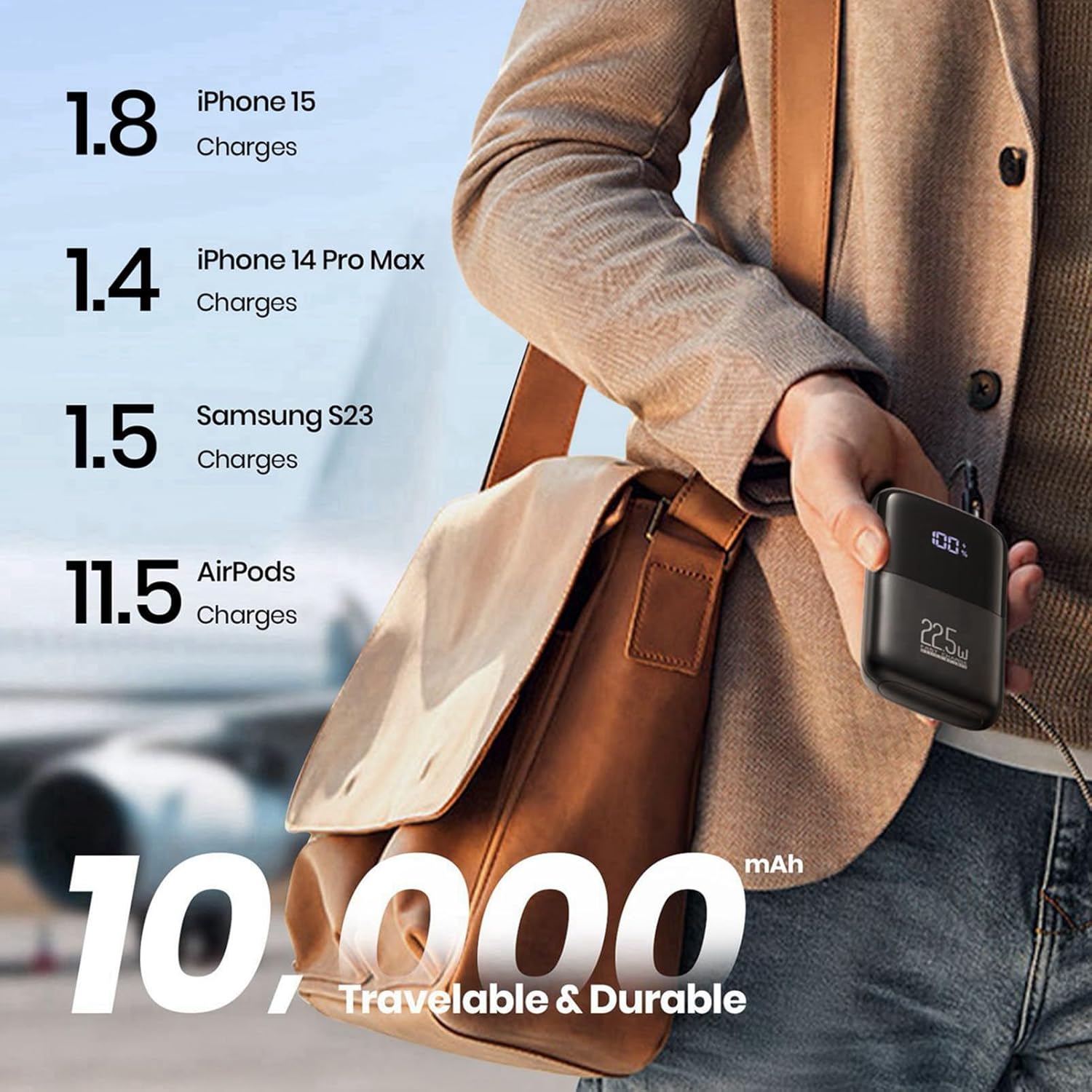 INIU Power Bank, 22.5W Fast Charging 10000mAh Battery Pack USB C Input & Output Portable Charger, PD3.0 QC4.0 Mini Portable Battery Bank for iPhone 16 15 14 13 Pro Max Mini Plus Samsung S22 S21