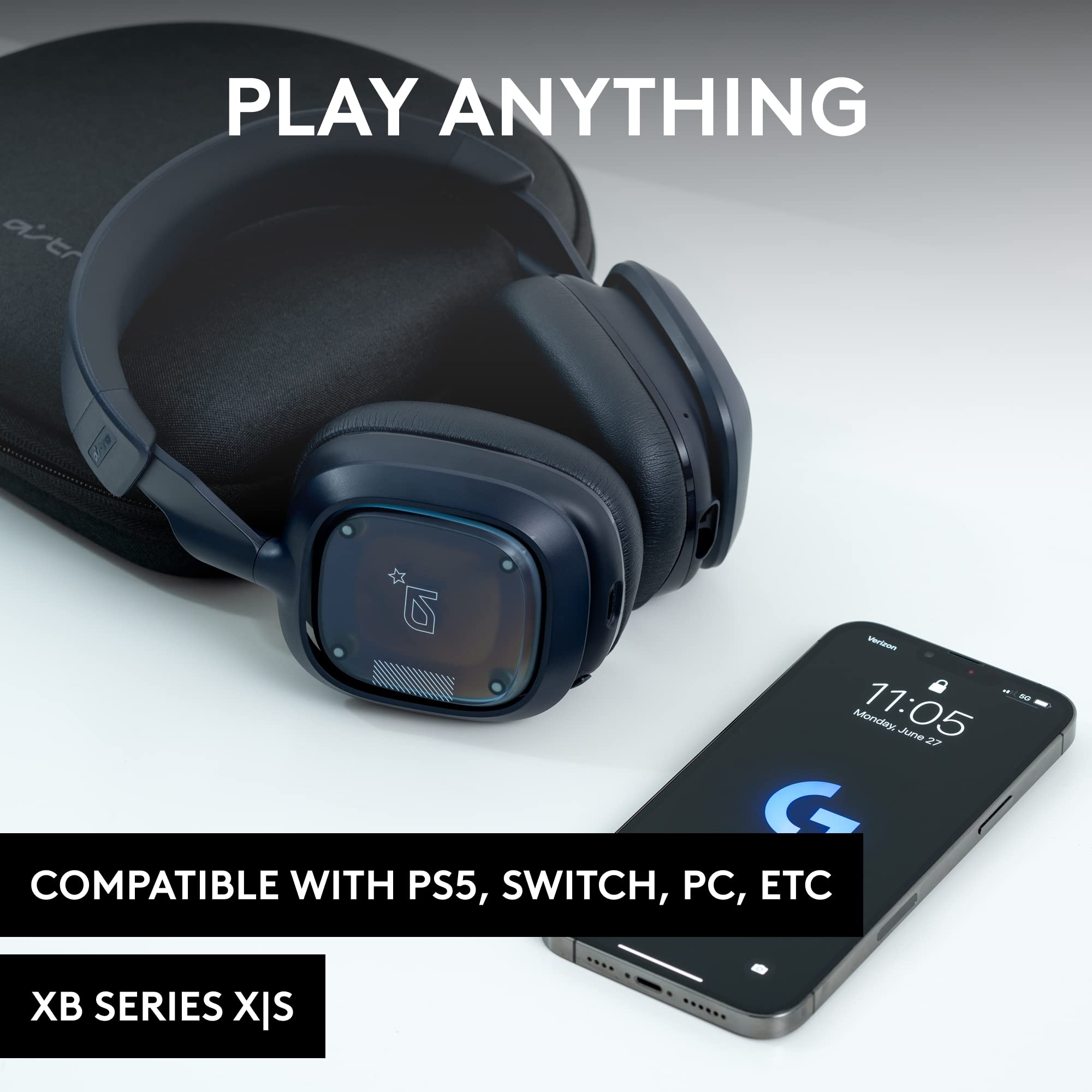 Logitech G Astro A30 LIGHTSPEED Wireless Gaming Headset, Bluetooth enabled, Dolby Atmos, Detachable Boom, 27h battery, USBC charging, for PS5, PS4, Xbox, Nintendo Switch, PC, Android - White