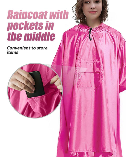 Victoper Waterproof Poncho Adult, Reusable Rain Poncho Adult Waterproof Poncho Waterproof Adult Lightweight Waterproof Raincoat for Outdoor Hiking Camping Cycling Traveling