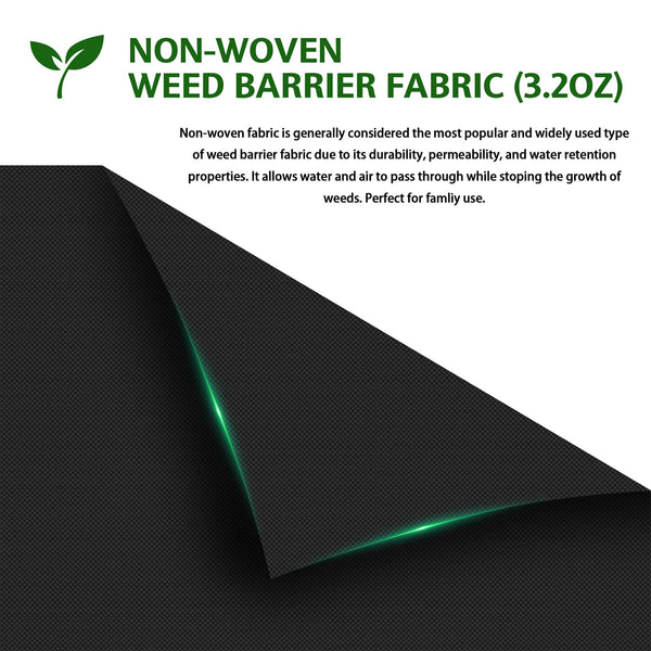 HOOPLE Premium Pro Garden Weed Barrier. Landscape Fabric, Weeds Control 32" by 180' Black
