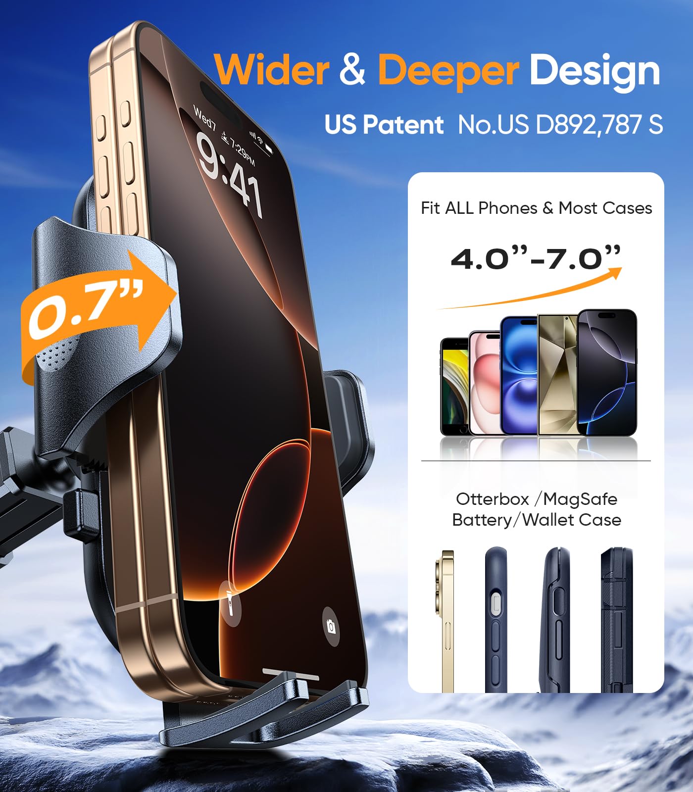 2025 BEST [Rally Racing-Grade] Car Phone Holder for Cars [88+LBS Strongest Suction] 3In 1 Dashboard Windscreen Vent Mobile Phone Holder for Car [Big phone & Thick Case Friendly] for iPhone Samsung