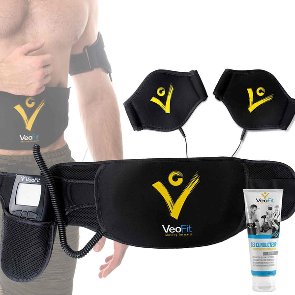 VEOFIT Ab Toning Belt EMS Electrical Muscle Stimulator Trainer: slims, tones and strengthens Abs, Arms, Thighs and Glutes muscles, Men & Women,