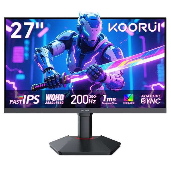 KOORUI 32 inch Curved Gaming Monitor,1440p(2560x1440),170Hz.1ms, 2K, QHD,VA 1500R, HDR10,Adaptive Sync, VESA & Eye Care Ultra-Thin Support DP/HDMI
