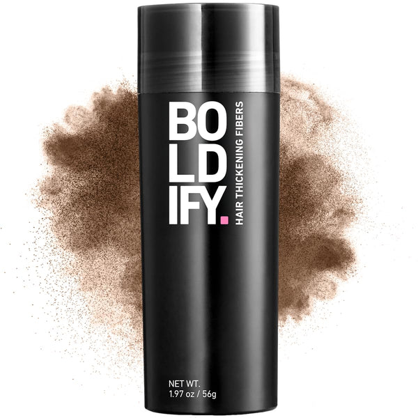 BOLDIFY Hair Fibres (56g) - Fill In Thinning and Fine Hair for an Instantly Fuller, Thicker Look - 14 Shades for Women and Men - Medium Brown