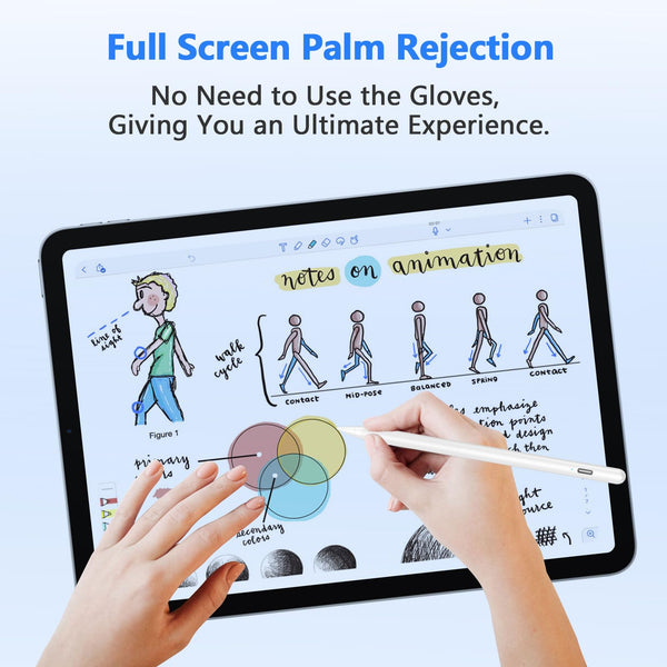 TQQ Pencil Compatible iPad 2018-2025, 2X Faster Charge, Pixel Precision, Tilt Sensitive Stylus Pen for Apple iPad 11/10/9/8/7/6th Gen, Pro 12.9/11/13 Inch M4, Air 3/4/5/M2/M3, Mini 5/6