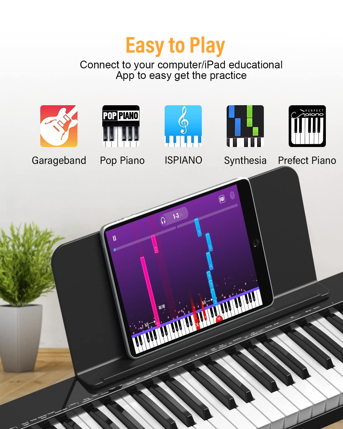 OYAYO 88 Key Digital Piano Full Size Semi-Weighted Keys, Complete Bundle Includes Double X Stand, Travel Bag, Touch Sensitivity Portable Keyboard for Beginners and Musicians on the Road