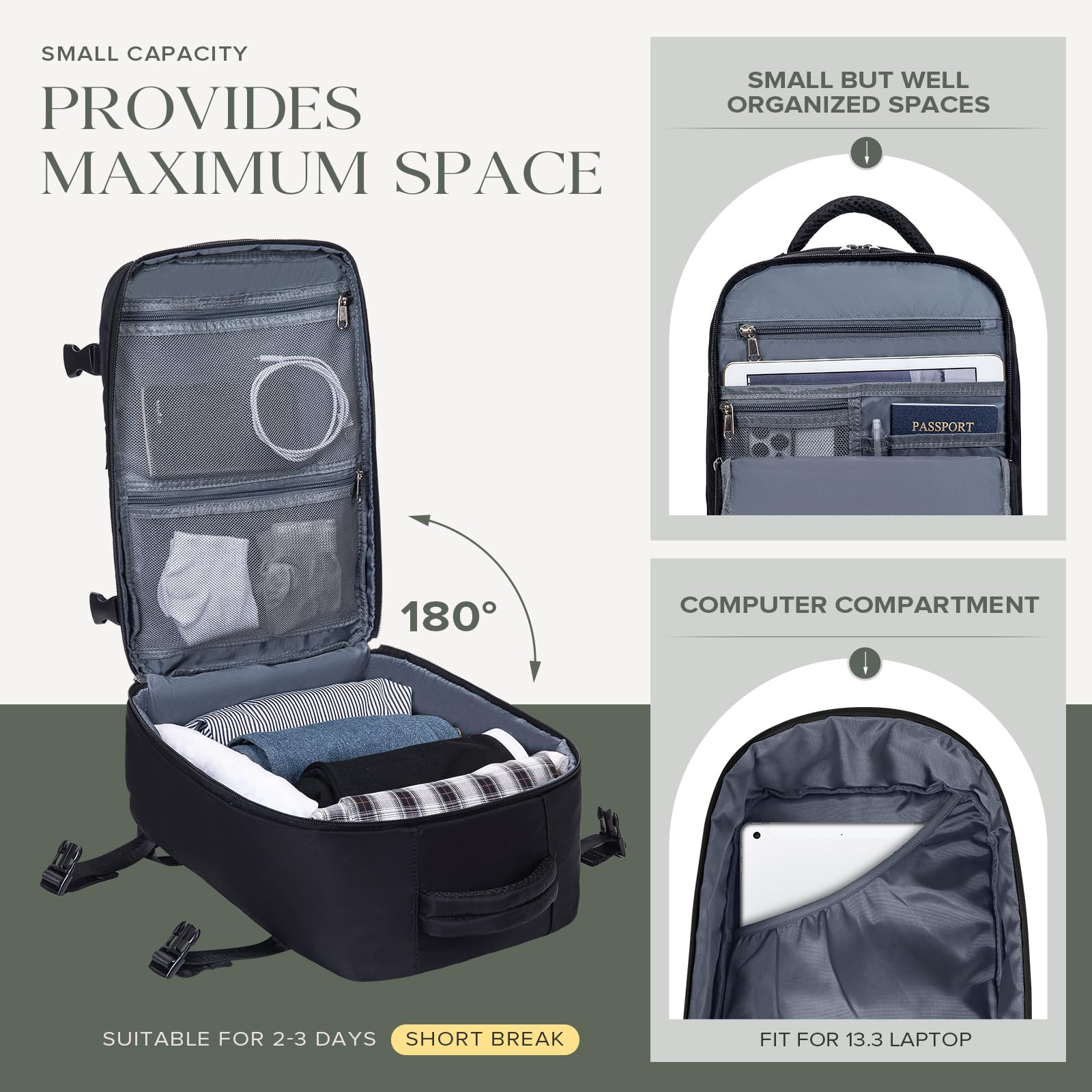 Cabin Bags 40x20x25 for Ryanair Underseat Carry-ons Bag Hand Luggage Bag Travel Backpack Cabin Size 20L