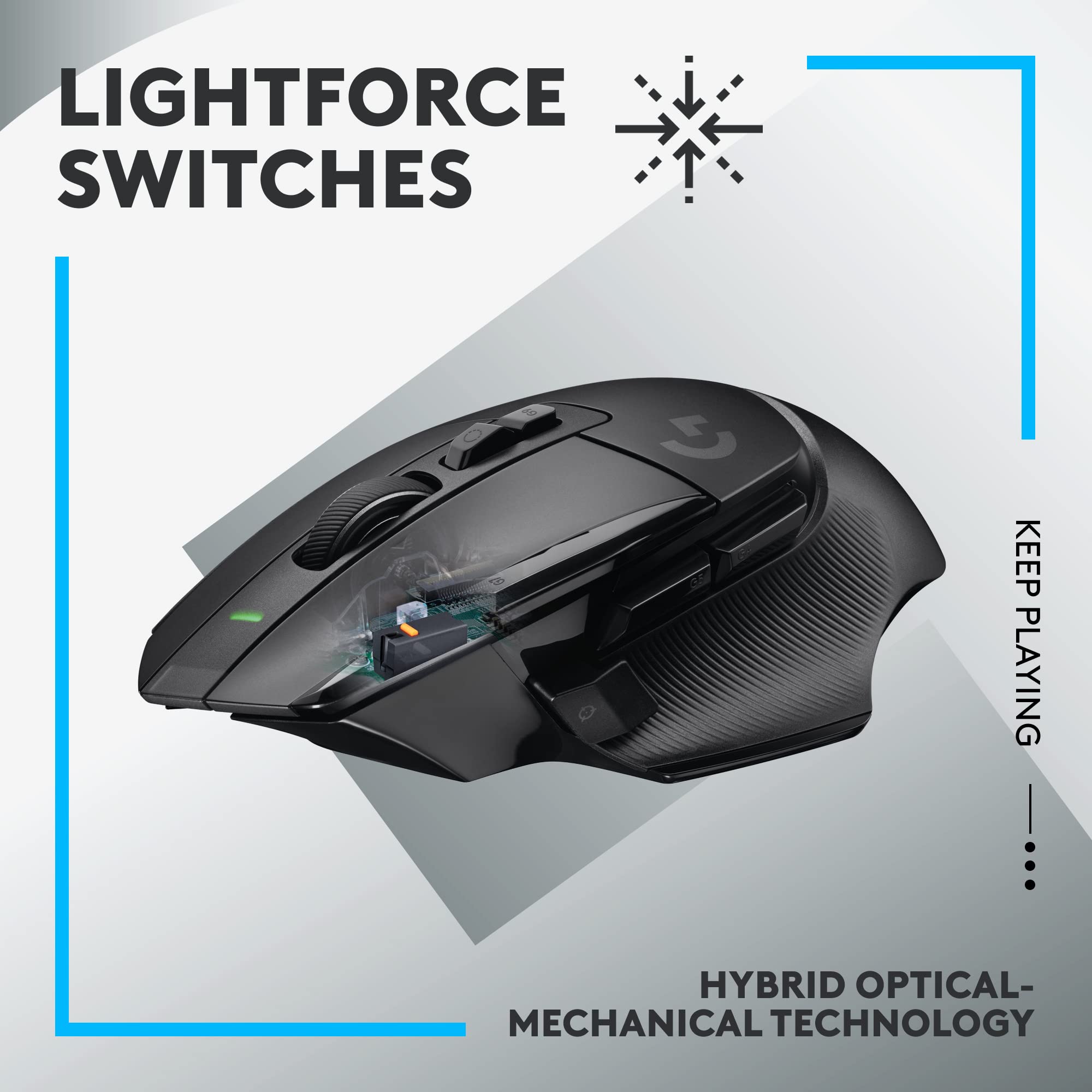 Logitech G G502 X PLUS LIGHTSPEED Wireless RGB Gaming Mouse - Optical mouse with LIGHTFORCE hybrid switches, LIGHTSYNC RGB, HERO 25K gaming sensor, compatible with PC - macOS/Windows - Black