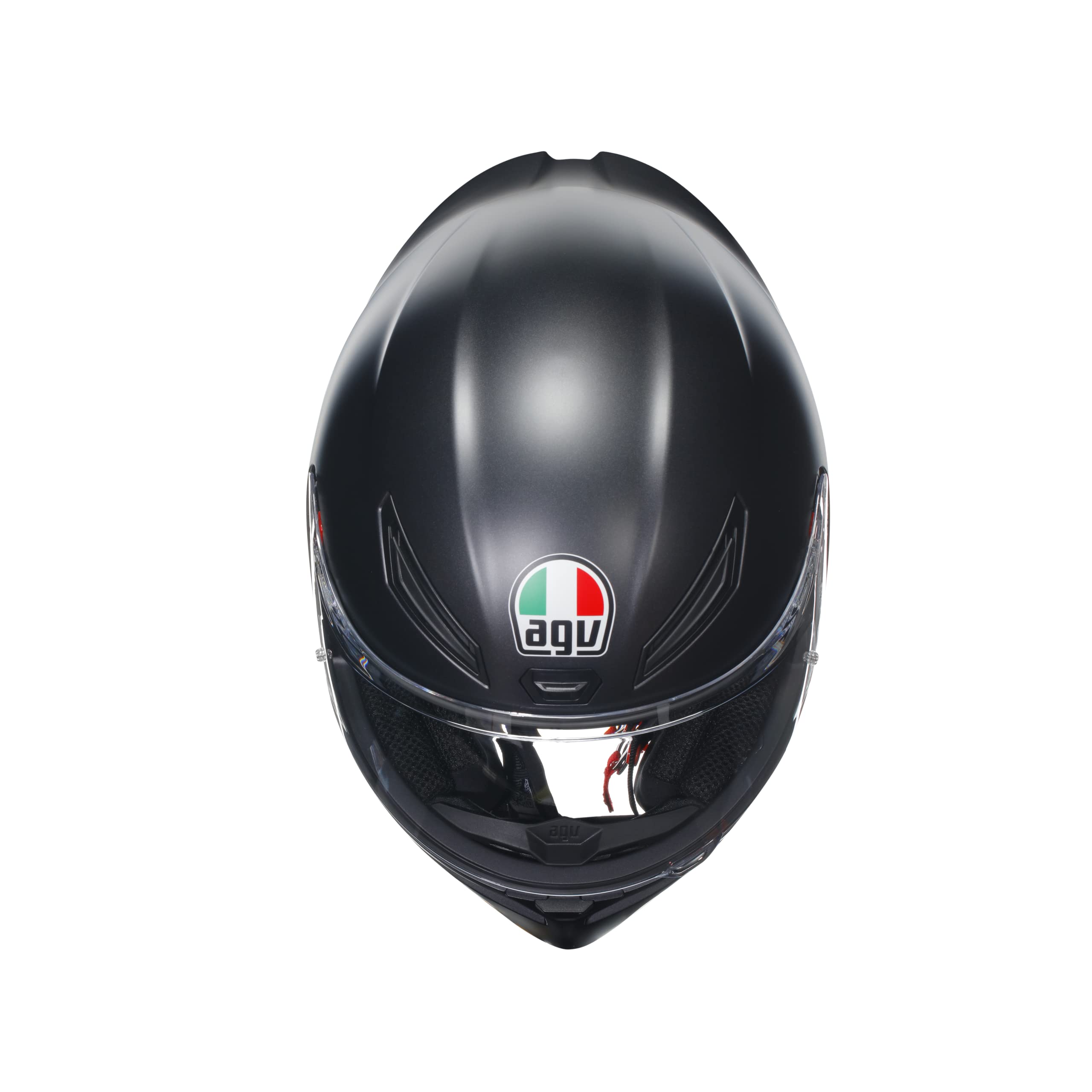 AGV - Helmet K1 S E2206, Full-face Motorbike Helmet, ECE, for Men, Racing Style with Spoiler, Air Intakes and Scratch Resistant Visor, 190° Field of View, with Intercom Ready, Black