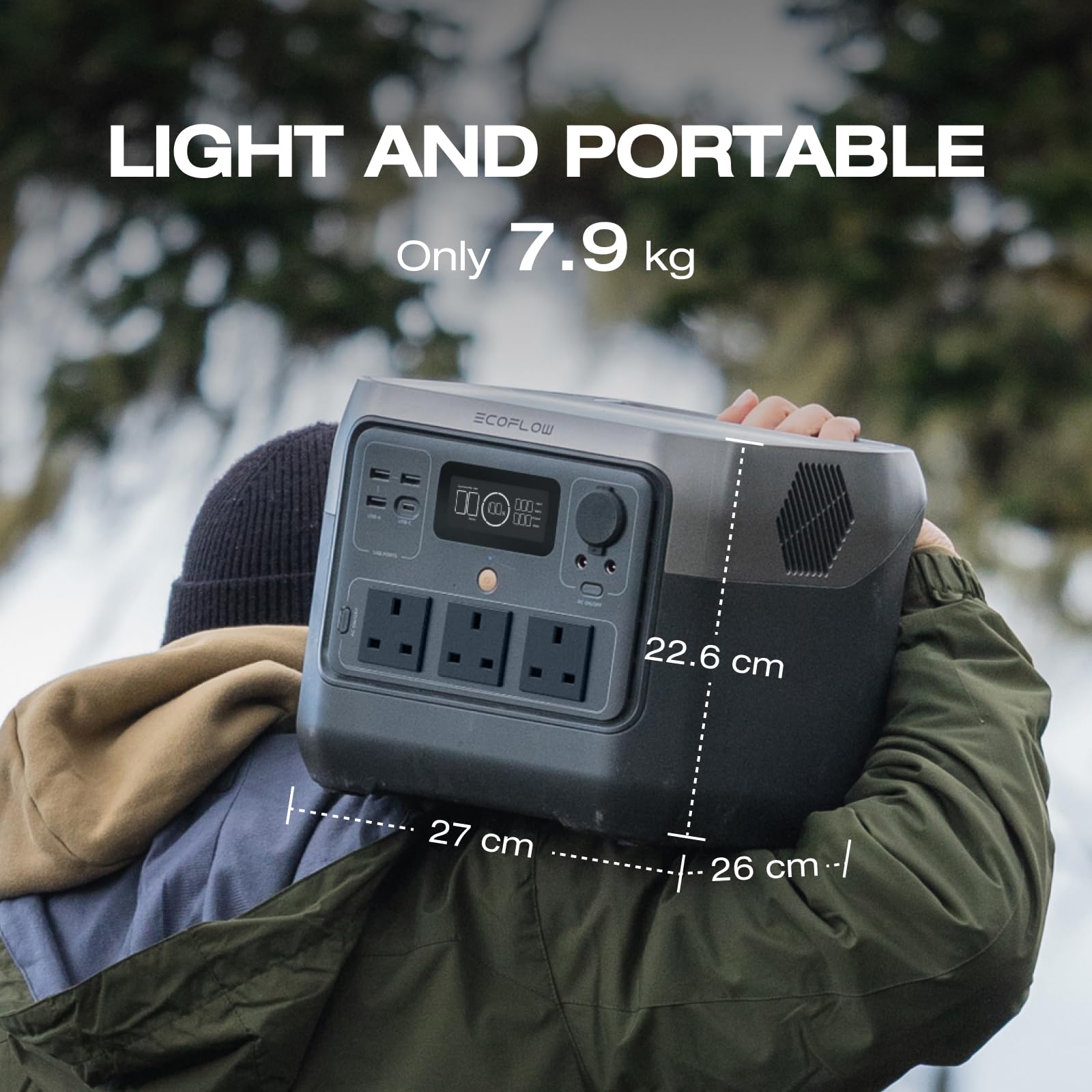 ECOFLOW Portable Power Station RIVER 2 MAX, 512Wh LiFeP04 Battery/ 1 Hour Fast Charging, Up To 1000W Output, Solar Generator (Panel Not Inc.) for Outdoor Camping/RVs/Home Use