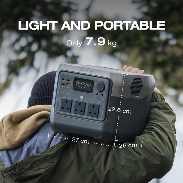 ECOFLOW Portable Power Station RIVER 2 MAX, 512Wh LiFeP04 Battery/ 1 Hour Fast Charging, Up To 1000W Output, Solar Generator (Panel Not Inc.) for Outdoor Camping/RVs/Home Use