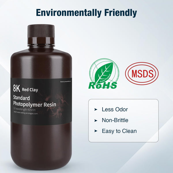 ELEGOO 8K 3D Printer Resin, Standard Photopolymer Resin 405nm UV-Curing Resin, Best for 8K/9K/12K/14K/16K LCD 3D Printer Space Grey 1000G