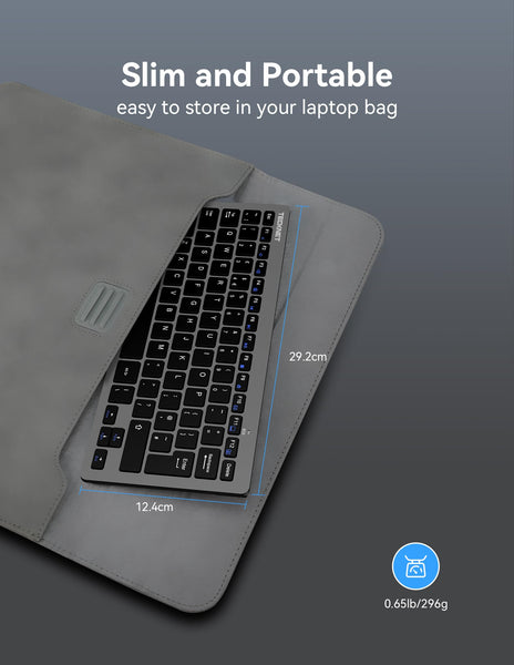 TECKNET 2.4G Wireless Keyboard For Windows/Chrome OS, UK Layout Compact Mini Keyboard, Small Silent Whisper-Quiet Keyboards with 12 months Battery Life (Pink)