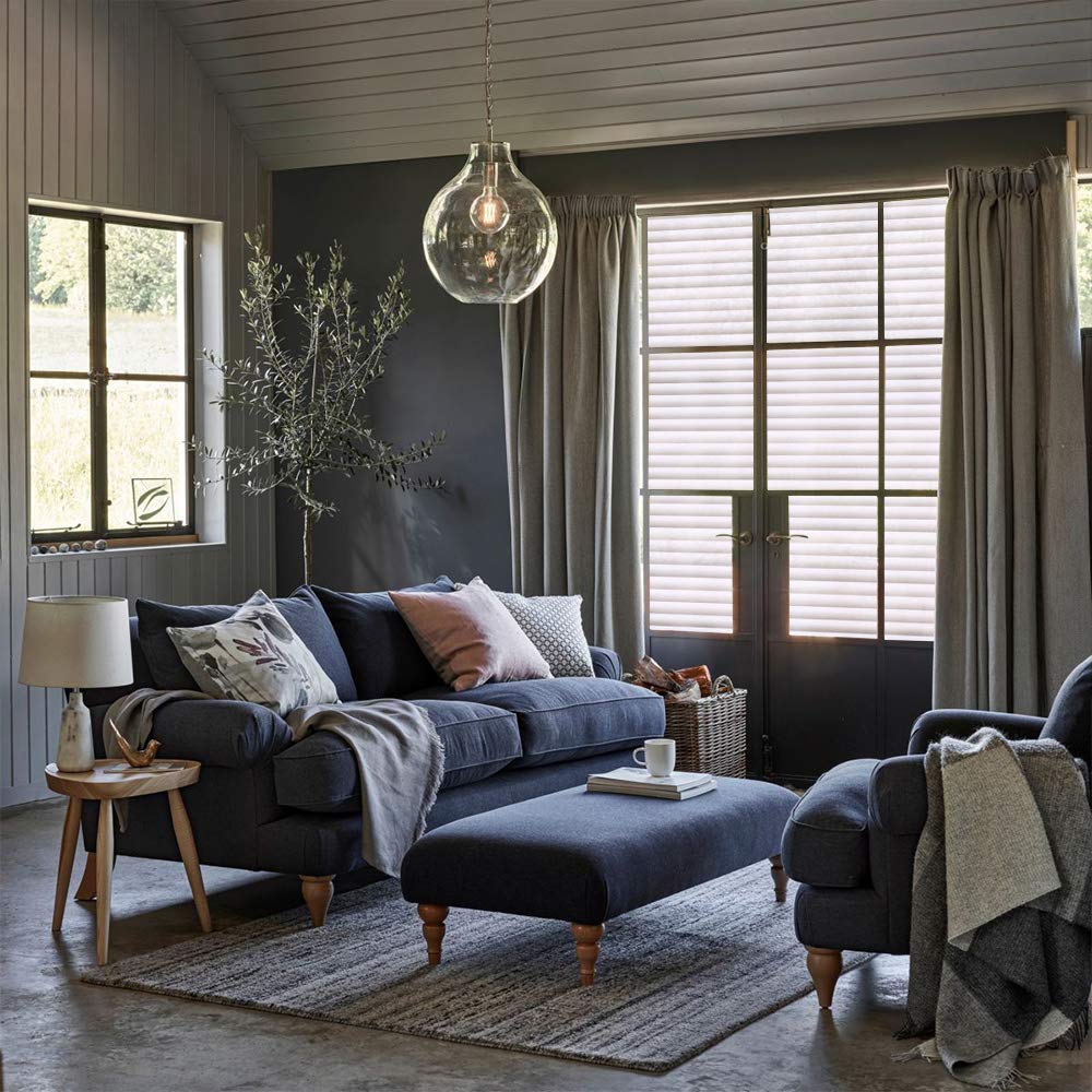 Gyxust Privacy Window Film, Self Adhesive Stripe Privacy Film Opaque No Glue Anti UV (90 * 400cm)