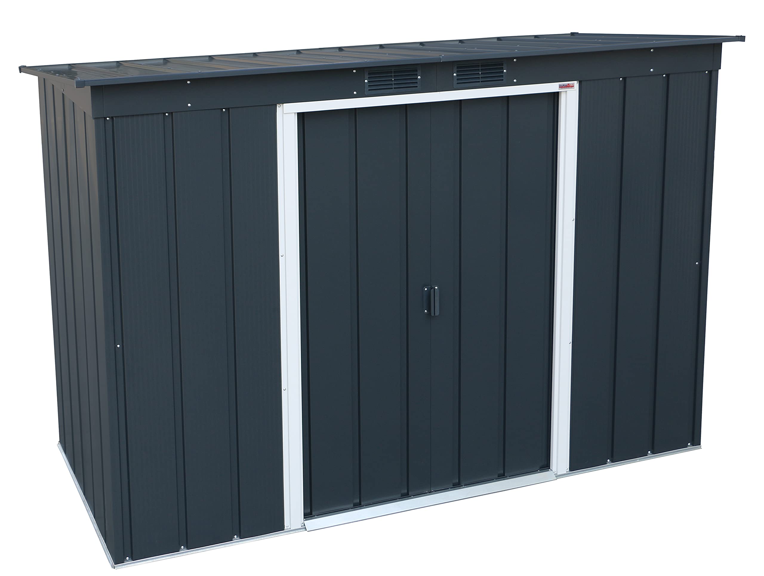 Duramax ECO 8 x 8 (6.35 m2) Metal Garden Storage Shed, Hot-Dipped Galvanized Metal Garden Shed, Tool Storage Shed, Strong Reinforced Roof Structure, Maintenance-Free Metal Shed, Anthracite