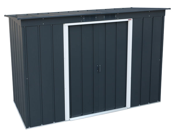 Duramax ECO 8 x 8 (6.35 m2) Metal Garden Storage Shed, Hot-Dipped Galvanized Metal Garden Shed, Tool Storage Shed, Strong Reinforced Roof Structure, Maintenance-Free Metal Shed, Anthracite