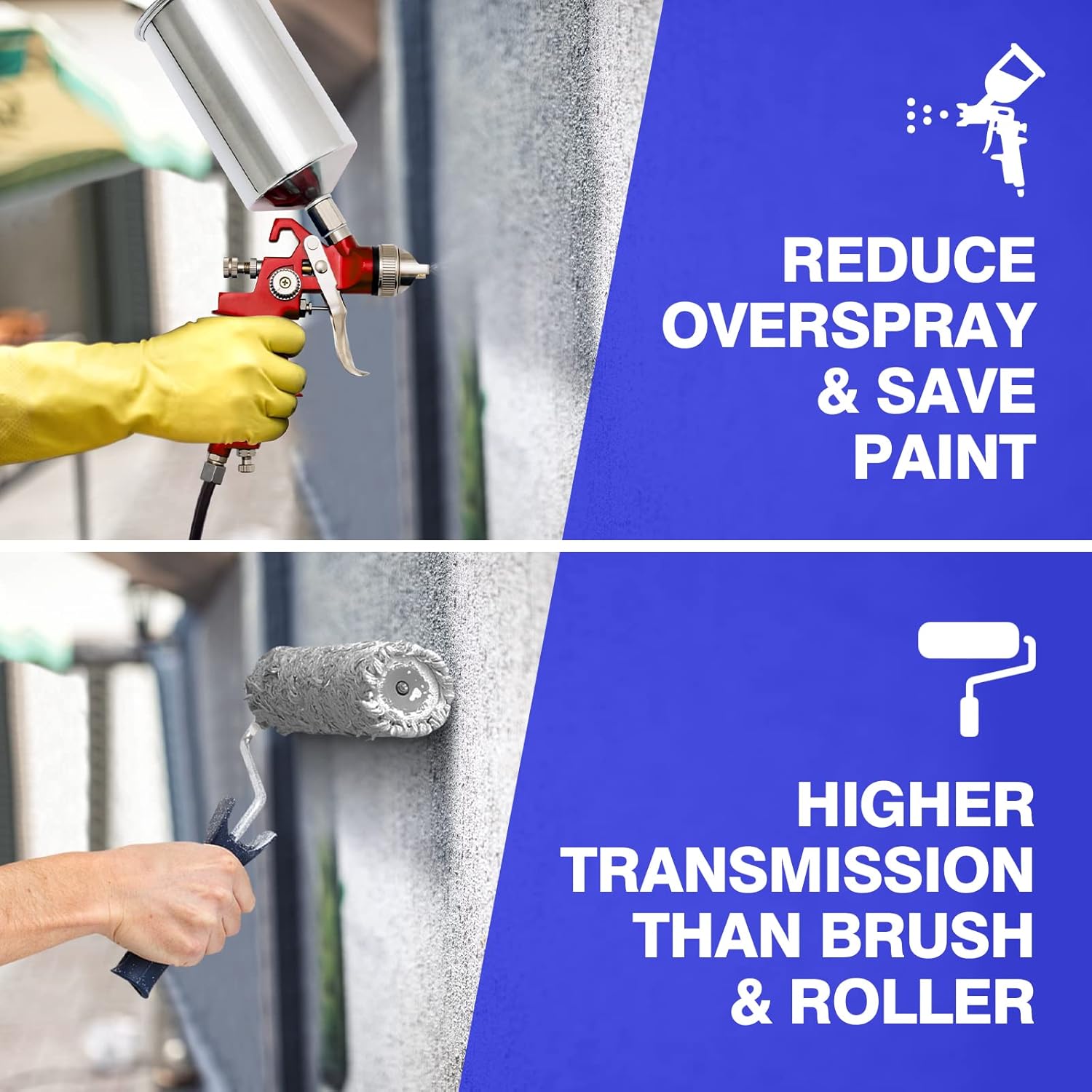 COSTWAY HVLP Air Spray Gun Set with 1.0mm 1.4mm 1.7mm Nozzle, 3pcs Auto Gravity Feed Spray Gun with Air Regulator & 100CC/1000CC Aluminum Cup, Automotive Paint Spray Guns for Car Furniture Primer