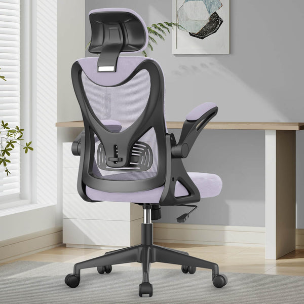 Office Chair - Ergonomic Desk Chair with Lumbar Support Headrest Adjustable, Padded Flip-up Armrests Comfy Seat Cushion High Back Executive Manager Chair For Home Office