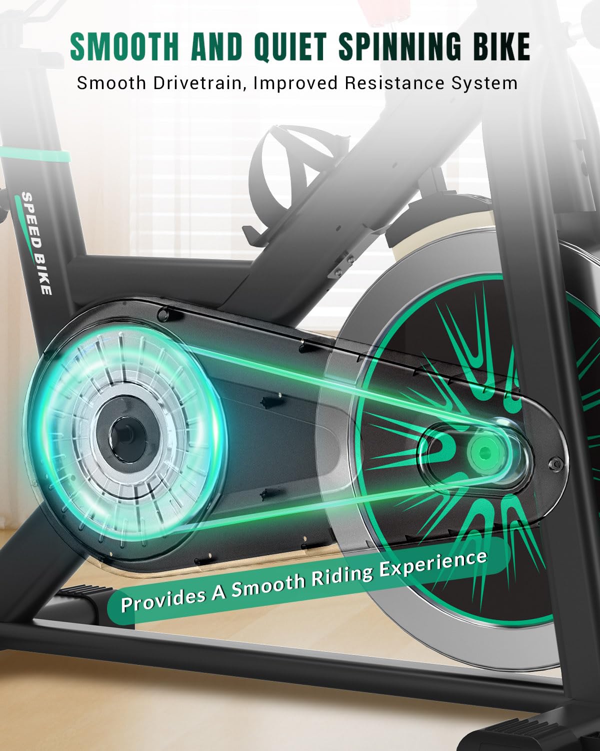 DMASUN Exercise Bike Professional with Large Tablet Holder & LCD Display, Quiet Indoor Cycling Bike for Home Training Cardio with Heavier Flywheel, 0-100% Resistance Spin Bike with 350LBs Capacity