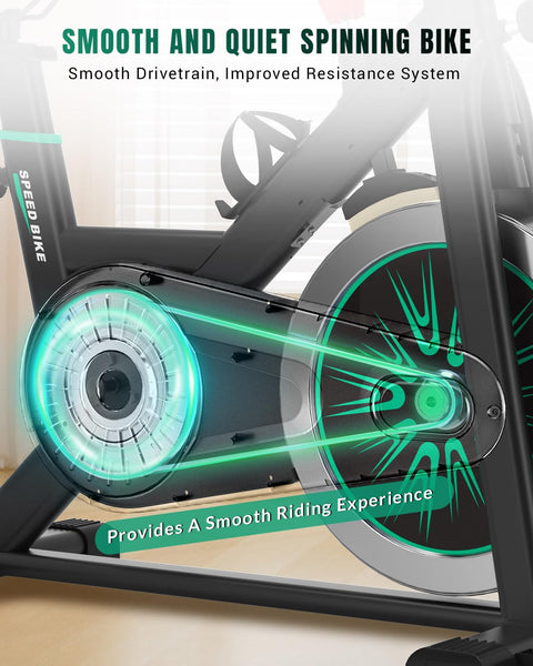 DMASUN Exercise Bike Professional with Large Tablet Holder & LCD Display, Quiet Indoor Cycling Bike for Home Training Cardio with Heavier Flywheel, 0-100% Resistance Spin Bike with 350LBs Capacity