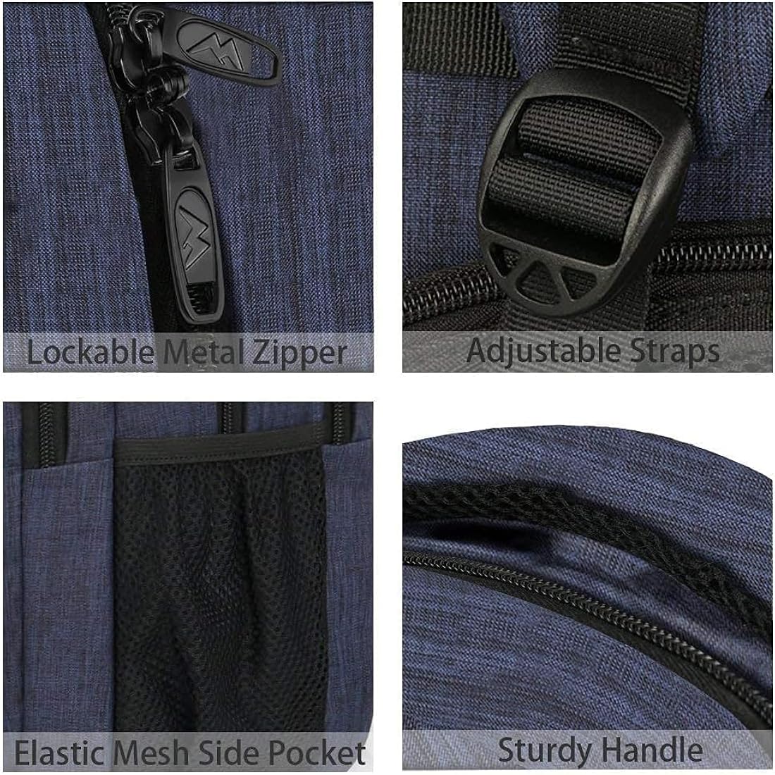 MATEIN Travel Laptop Backpack 15.6, Slim Laptop Rucksack with USB Charging Port Anti Theft Computer Backpack Bag Water Resistant College Work Daypack Lightweight Bag, Navy Blue