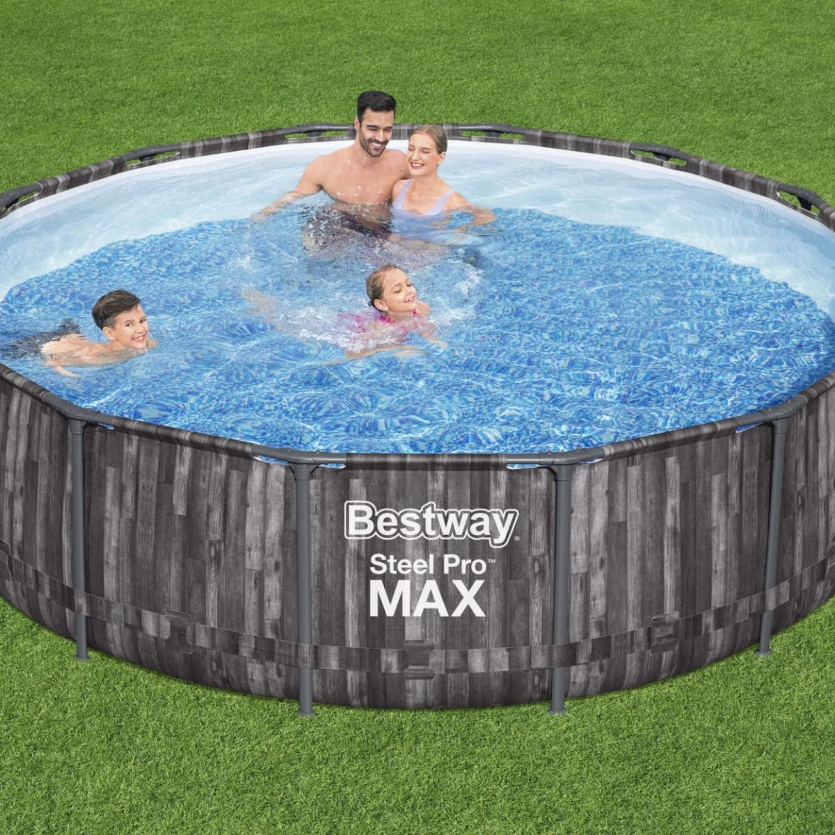 Bestway, Steel Pro Pool Max Swimming Pool, Above Ground Swimming Pool, Metal Frame Pool, 12ft