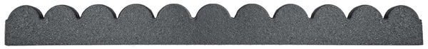 Flexi Curve Scalloped Garden Edging Rubber Landscape Scallop Lawn Border Edging Section 120cm (4ft), Grey, Pack of 4