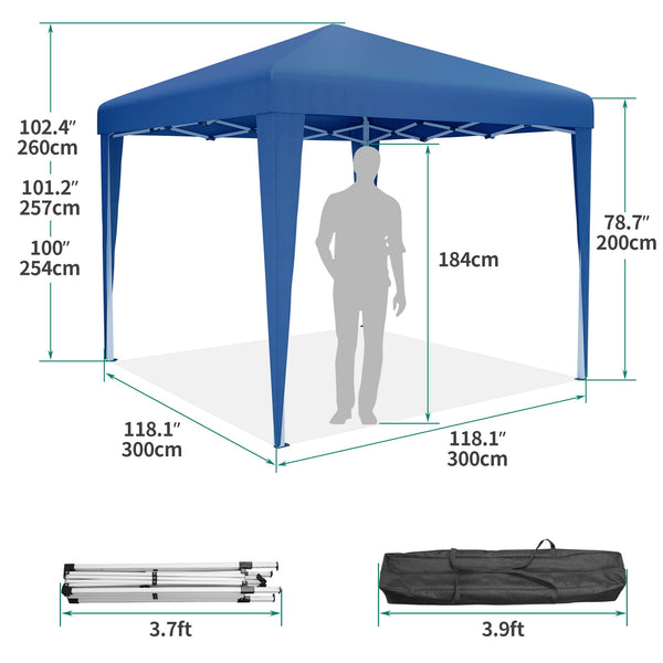 YITAHOME 3x3Meter Instant Heavy Duty Pop Up Gazebo, Folding Garden Camping Party Tent Canopy Marquee with Roller Bag