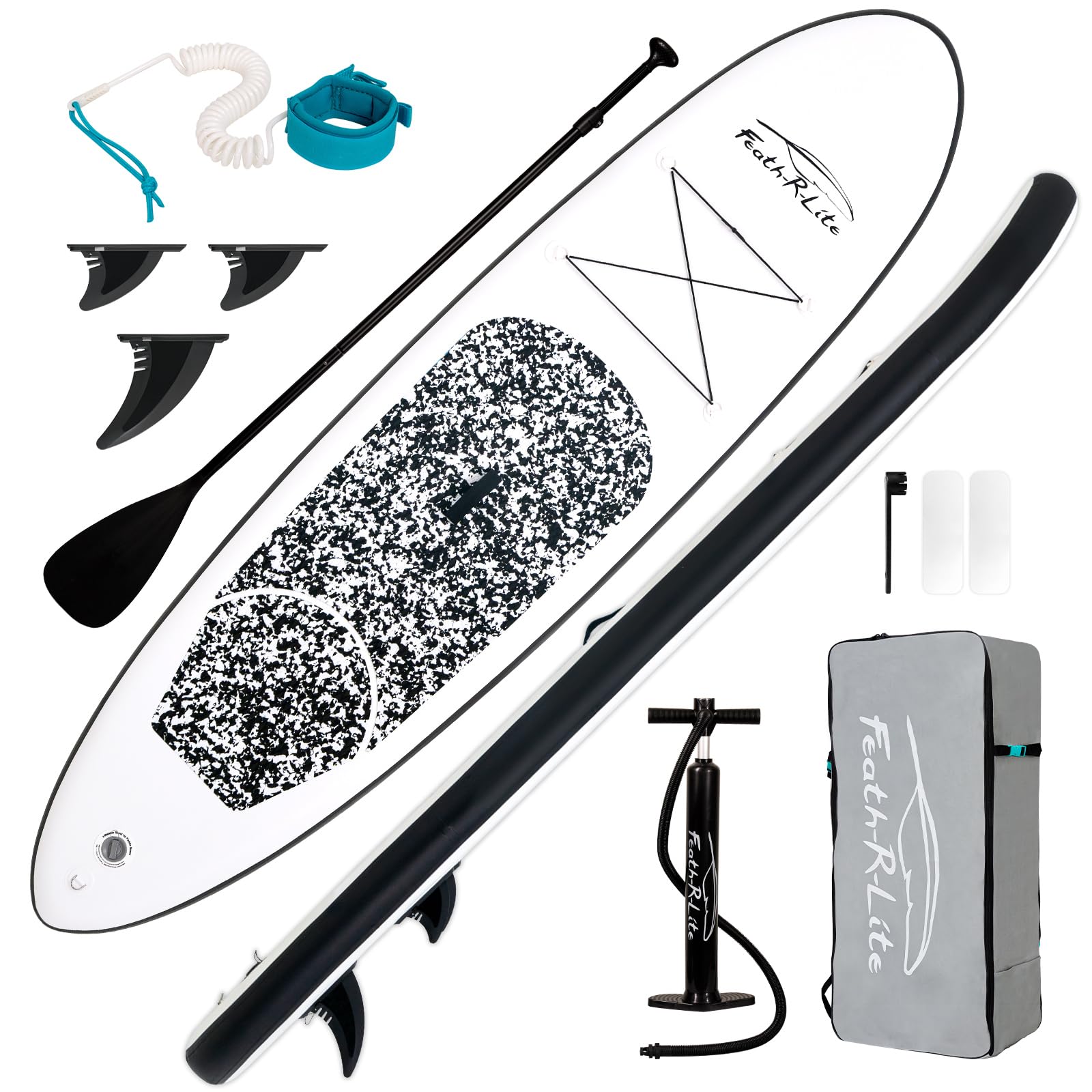 FEATH-R-LITE 10' &11' Inflatable Ultra-Light Stand Up Paddle Board for All Skill Levels Included with SUP, Adj Paddle, Pump, Backpack, Leash