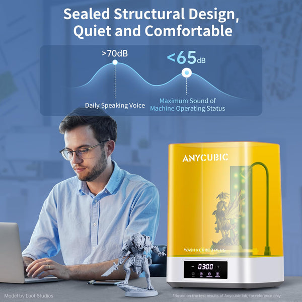 ANYCUBIC Wash and Cure 3 Station, 2 in 1 Wash & Cure Machine for ANYCUBIC Photon Mono Mars LCD/SLA/DLP Resin 3D Printing Models with Dual Cleaning Modes and Uniform Curing, Washing Size 165x100x180mm³