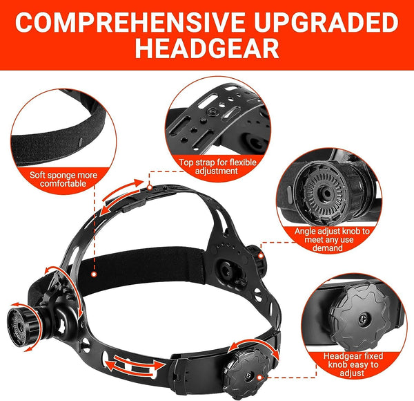 DEKO Welding Helmet Auto Darkening: True Color Solar Powered Auto Darkening Welding Helmets Welder Mask Hood (Skull Design)