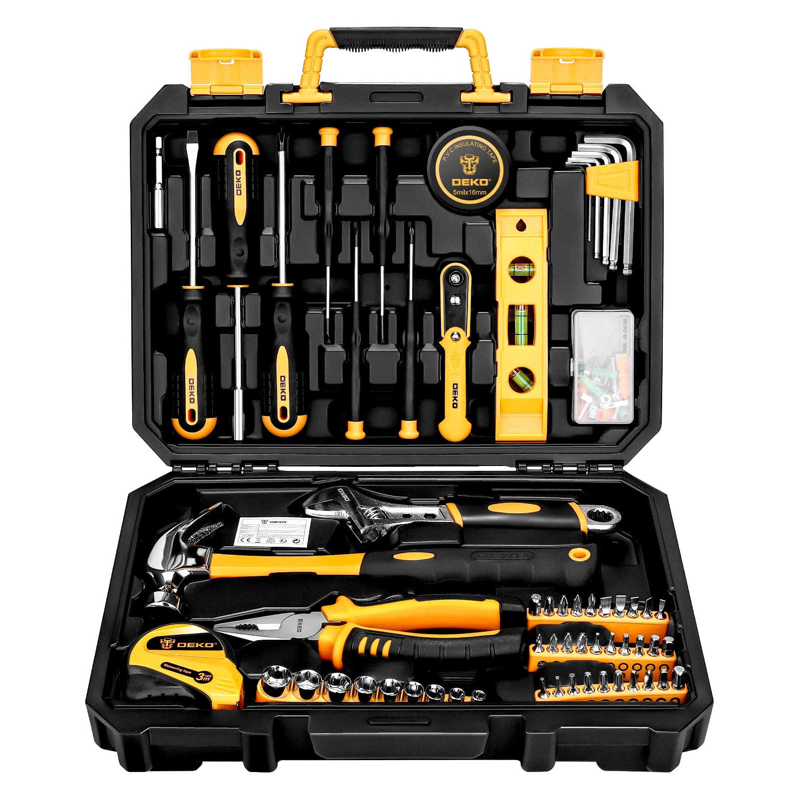 DEKO Tool Kit Set Box Home Repair DIY Tools Basic Hand Toolbox Sets for Home 138Piece