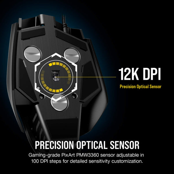 CORSAIR M65 RGB ULTRA WIRELESS Tunable FPS Gaming Mouse – 26,000 DPI – Sub-1ms Wireless – Weight System – Up to 120hrs Battery – iCUE Compatible – PC, Mac, PS5, PS4, Xbox – Black