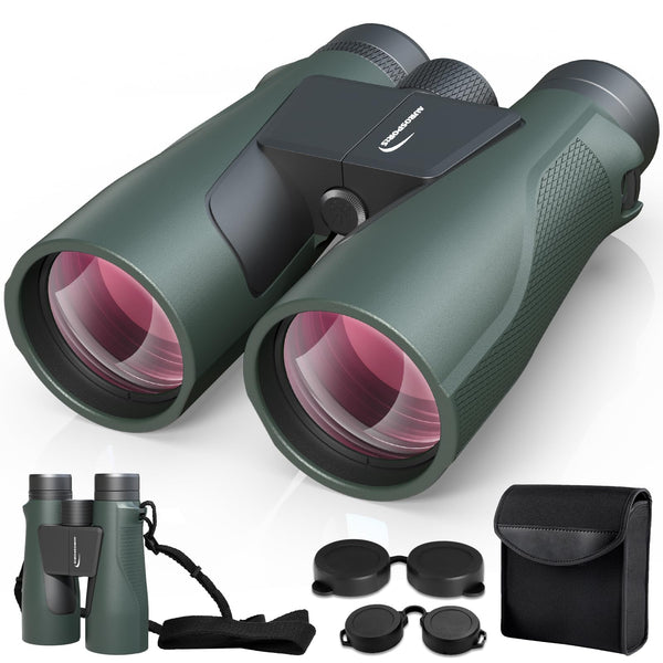 15x56 Binoculars for Adults High Powered - Aurosports HD Large View Binocular with Clear Low Light Vision - Lightweight Easy Focus Binos Bird Watching Hunting Hiking Cruise Travel - Black