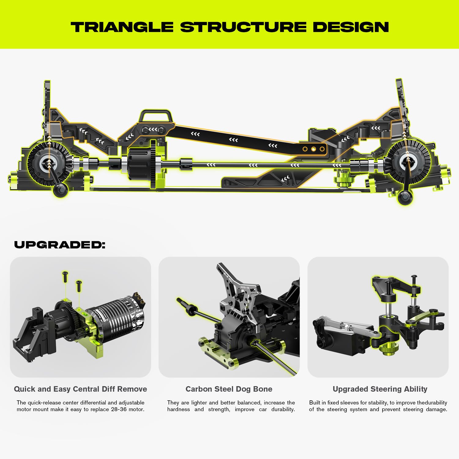 AMORIL 1/10 RTR Brushless Fast RC Cars for Adults,Max 50mph Hobby Electric Off-Road Monster Truck,Waterproof High Speed RC Car 4WD Remote Control Car with 3S Lipo,Green