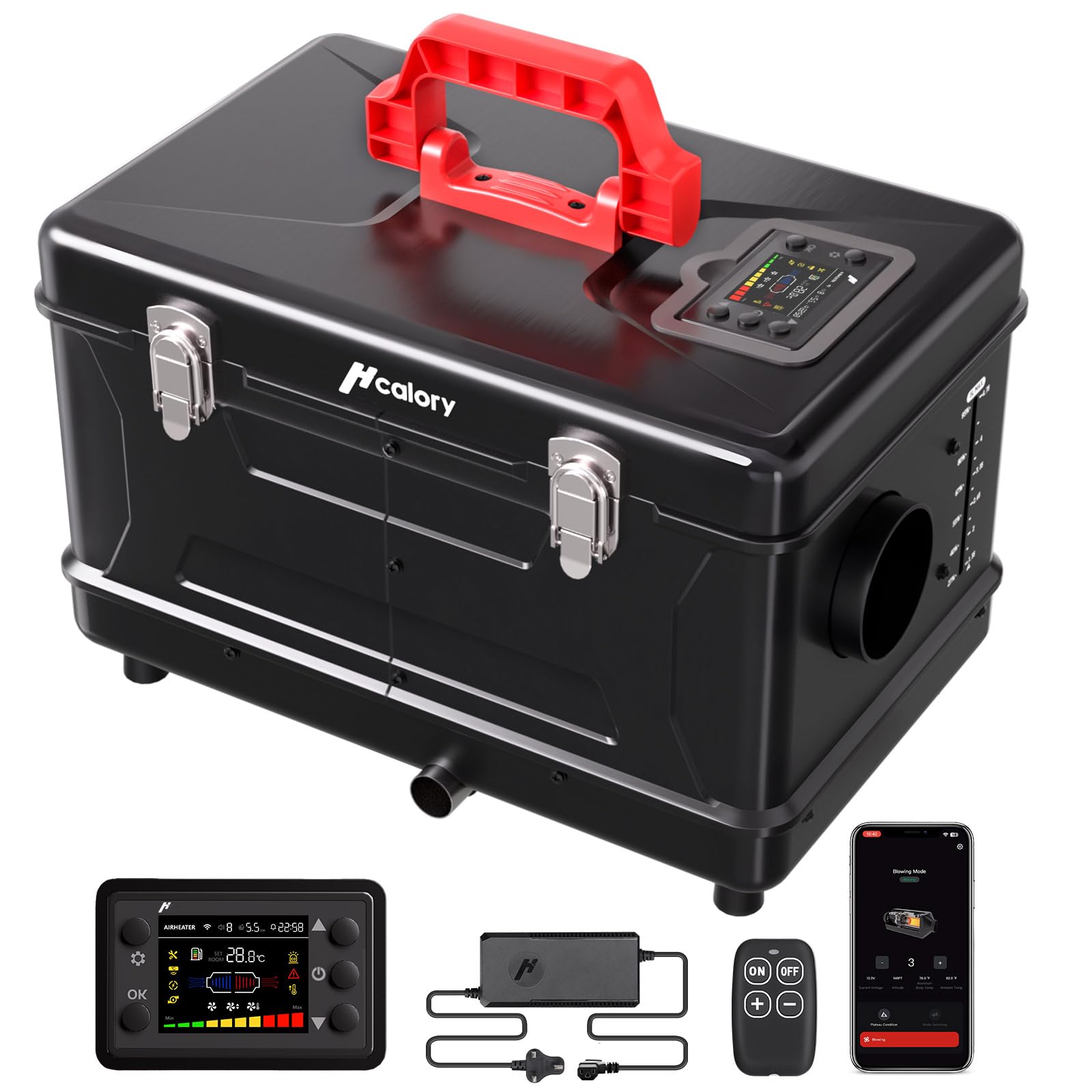 8KW Diesel Heater, 5L Toolbox Compact 2S Portable Diesel Air Heater 110V/12/24V All in One Fast Heating with App Control, Altitude Mode and no tick for RV Garage Camper 2025 Upgraded