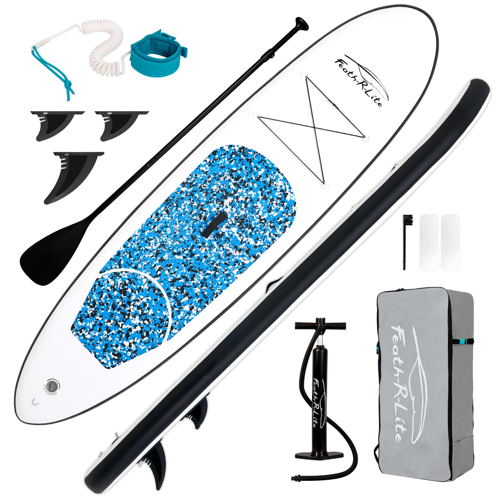 FunWater Inflatable Stand Up Paddle Board with Accessories,SUP Paddle Board Ultra-Light Includes ISUP,Adjustable Paddle,Pump,Dry Bag,Fin,Leash,Paddle Boards 11 FT for Youths and Adults