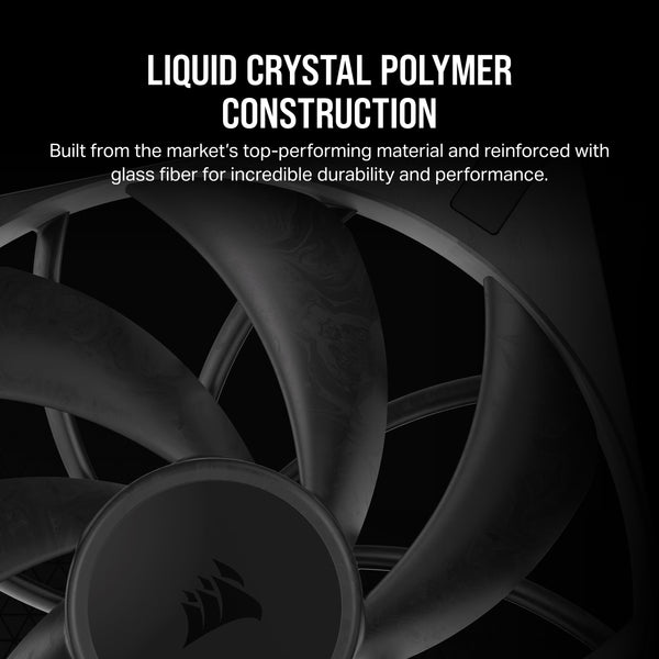 Corsair RS120 MAX 120mm PWM Thick Fans – High Static Pressure – Liquid Crystal Polymer Construction – Triple Pack – Black