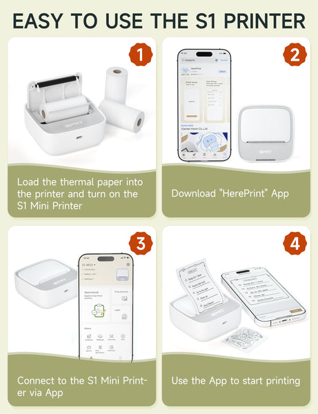 iDPRT Mini Portable Sticker Thermal Printer for Study Notes Pictures DIY Labels, Study Notes, Photos